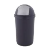 Afvalbak Met Pushdeksel Blauw/Zilver (45 liter)