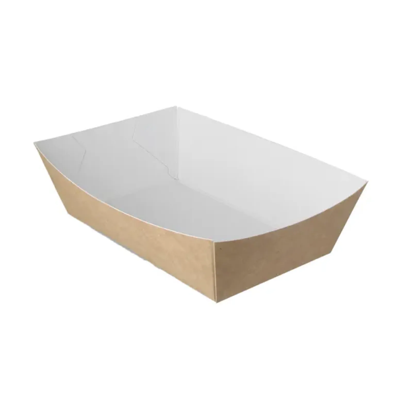 Frietbakje A13 kraft / wit BIO (400 stuks)