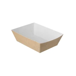 Frietbakje A7 kraft/wit BIO (400 stuks)