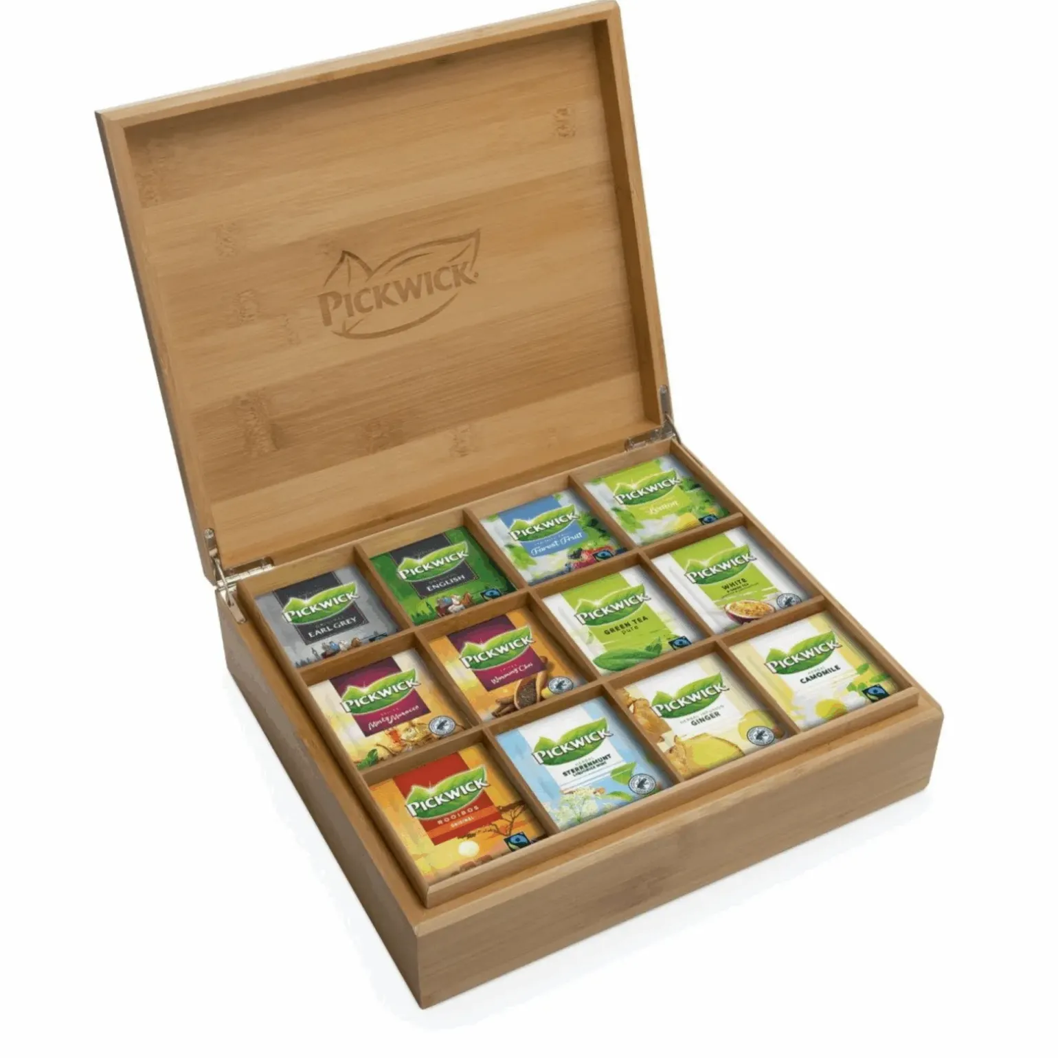 Pickwick Professional Theekist Bamboe 12-vaks