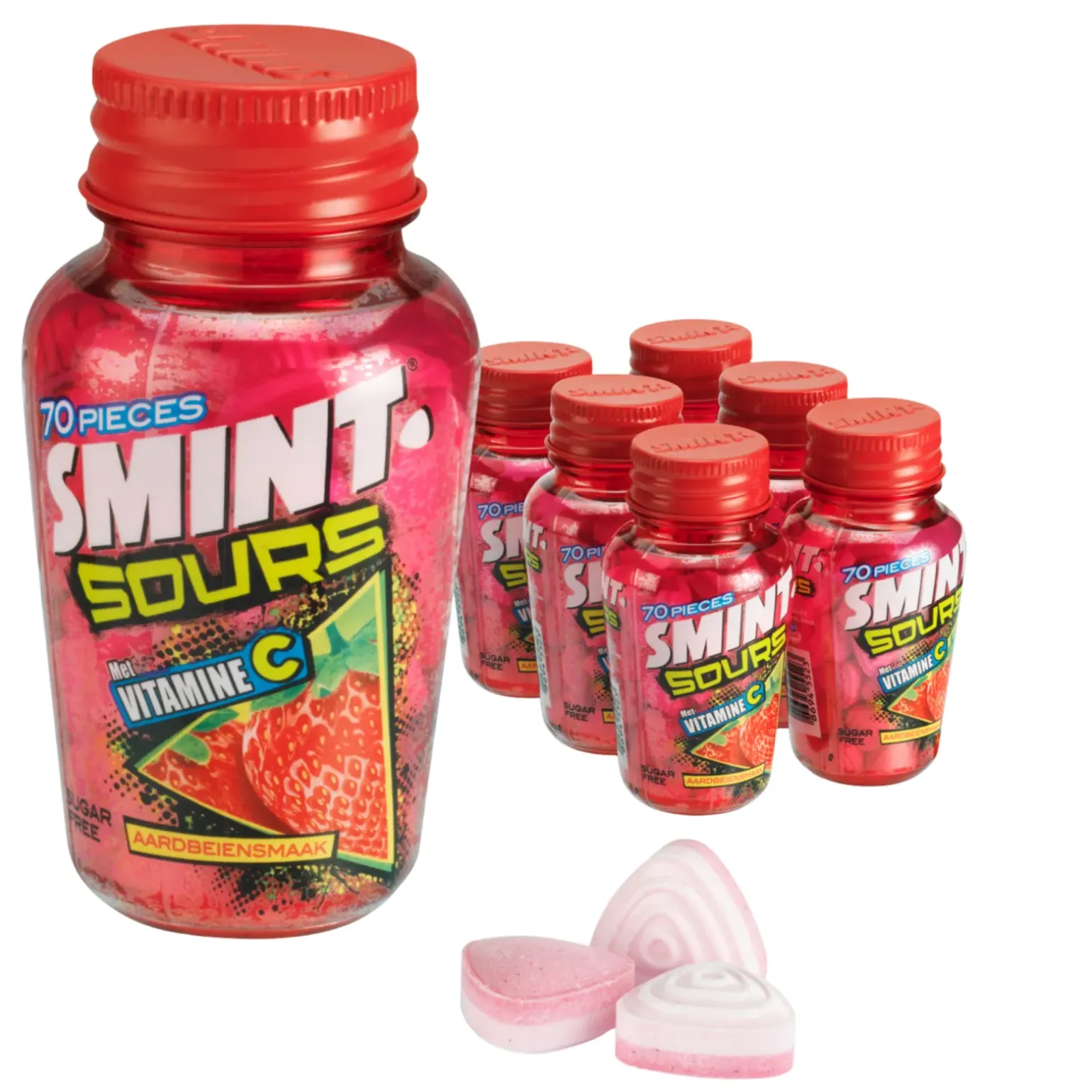 Smint Sours Aardbei Pot (6x 70 stuks)