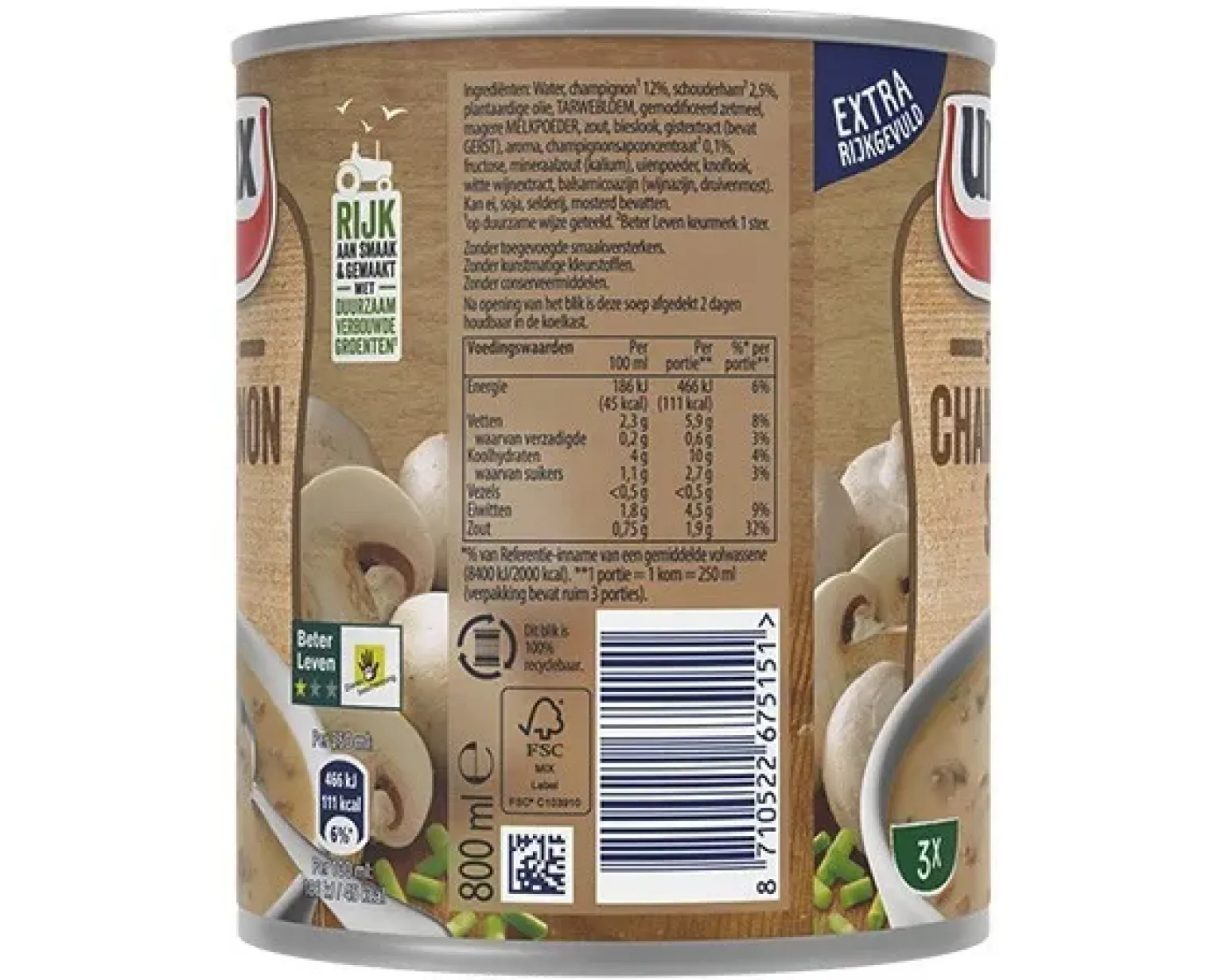 Unox Stevige Champignonsoep (6x 0,8 liter)