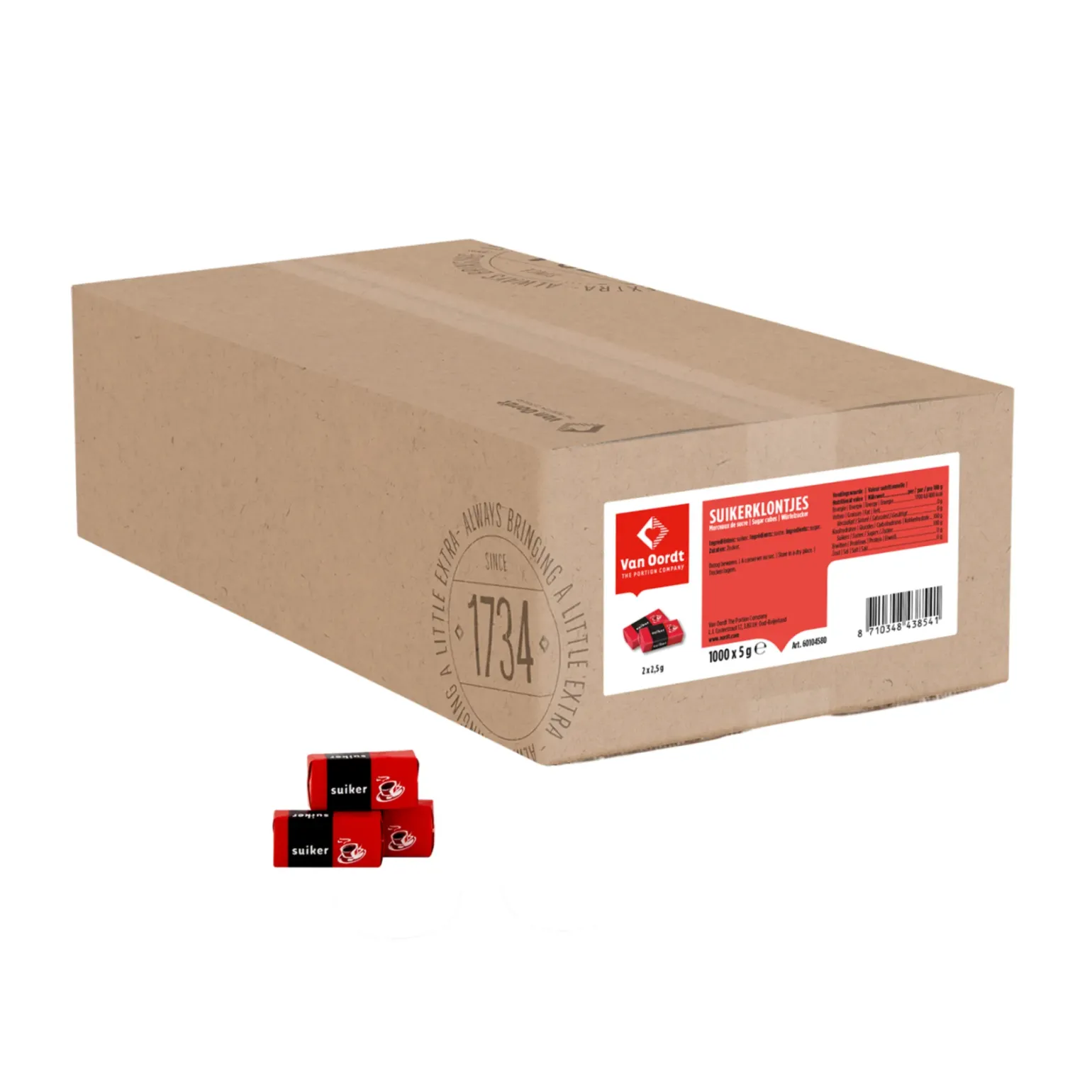 Van Oordt Suikerklontjes Verpakt (1000x 2gr)